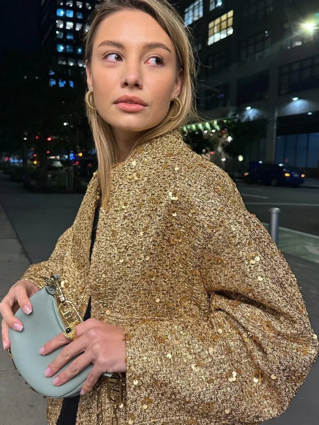 Drune | Pailletten Übergroße Statement Jacke