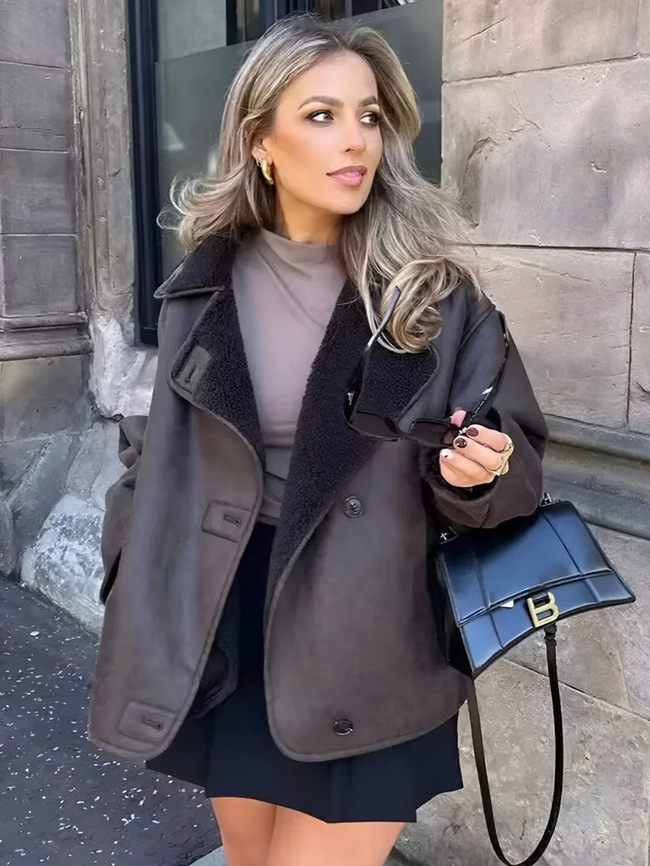 Drune | Schicker Faux Shearling Mantel
