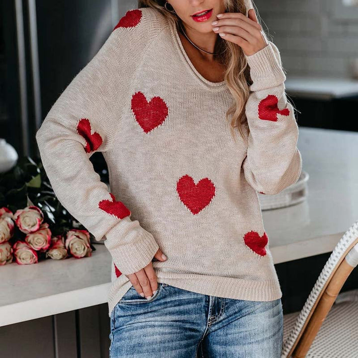 Drune | Strickpullover mit Herzmuster Design