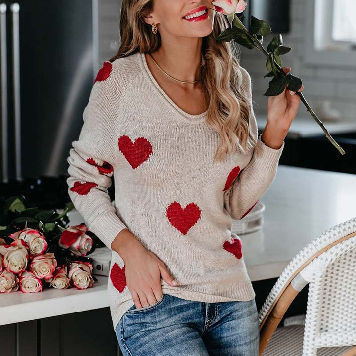 Drune | Strickpullover mit Herzmuster Design