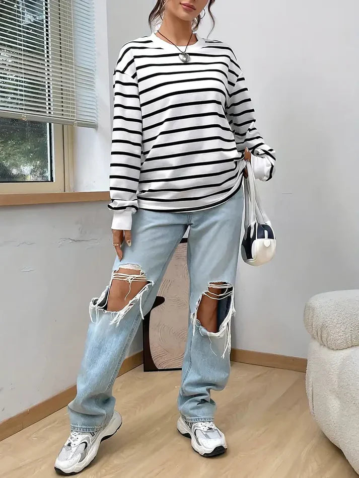 Drune | Gestreiftes Sweatshirt Für Damen