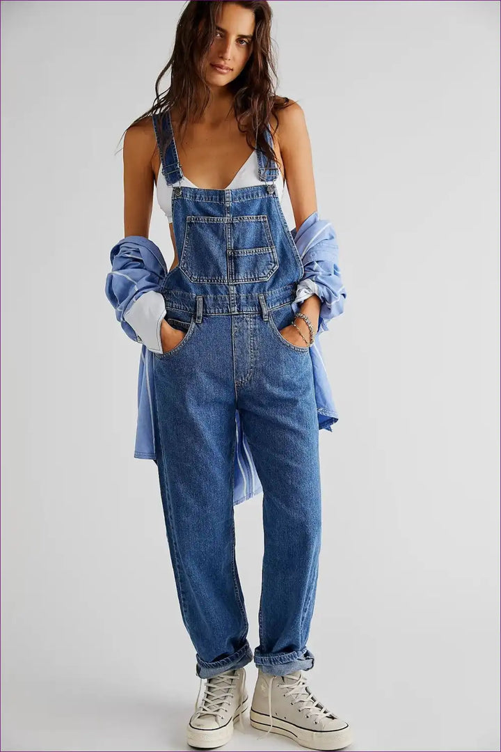 Drune | Denim Delight Latzhosen - Mühelos Cool