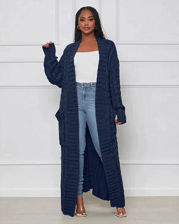 Drune | Lässiger Langer Cardigan mit V-Ausschnitt