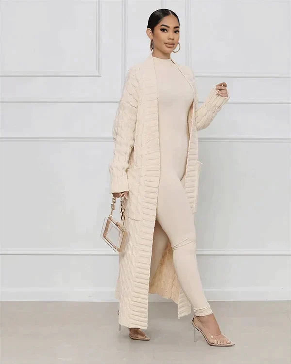 Drune | Lässiger Langer Cardigan mit V-Ausschnitt