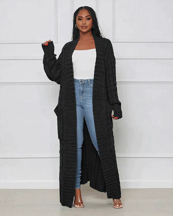 Drune | Lässiger Langer Cardigan mit V-Ausschnitt