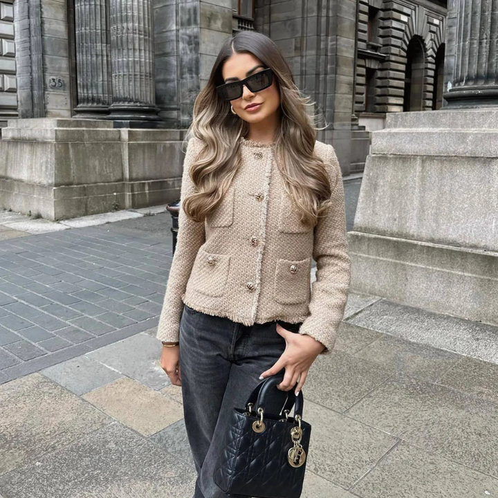 Drune | Beige Tweedjacke Damen