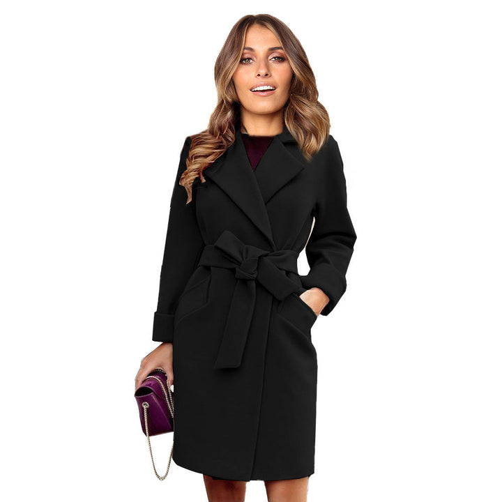 Drune | Langer Doppelreiher-Woll-Look-Mantel für Frauen