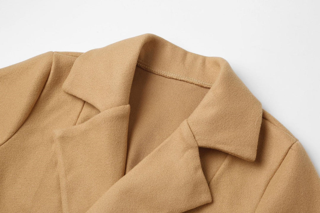 Drune | Langer Doppelreiher-Woll-Look-Mantel für Frauen