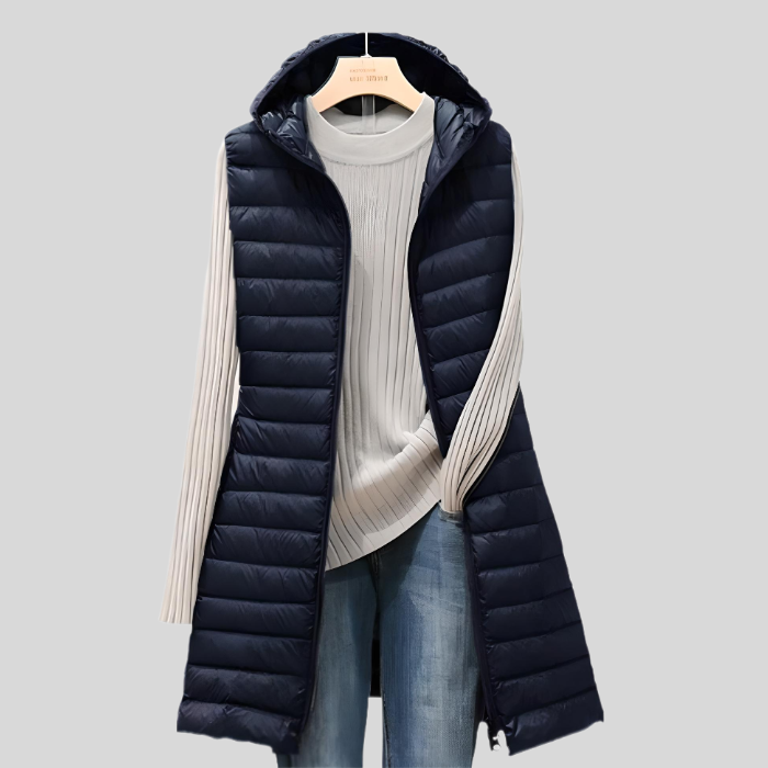 Drune | LANGE PUFFIGE ÄRMELLOSE JACKE MIT REISSVERSCHLUSS