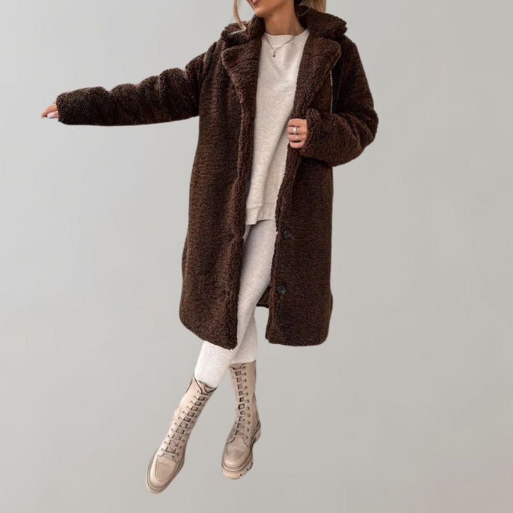 Drune | Langer Teddy-Mantel für Damen
