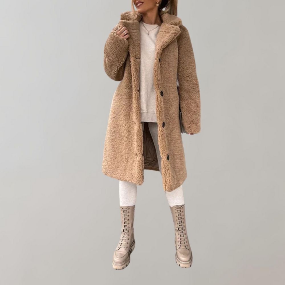 Drune | Langer Teddy-Mantel für Damen