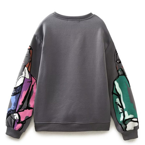 Drune | Loose-Fit Wolle-Druckpullover