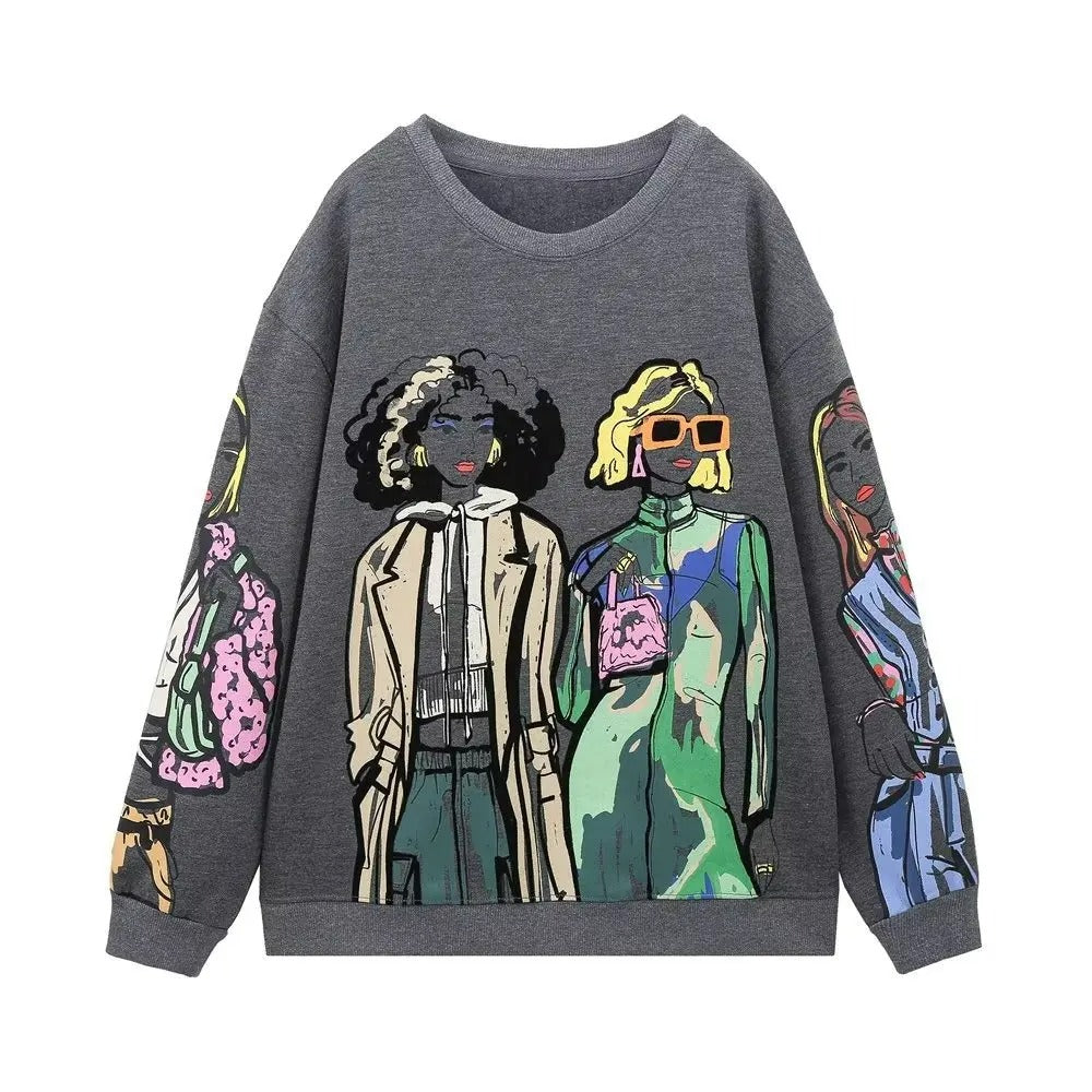 Drune | Loose-Fit Wolle-Druckpullover