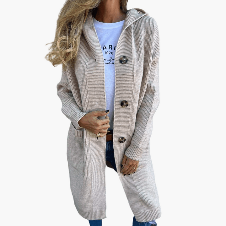 Drune | Strickjacke Lang - Modischer Alltags-Cardigan für Büro und Freizeit