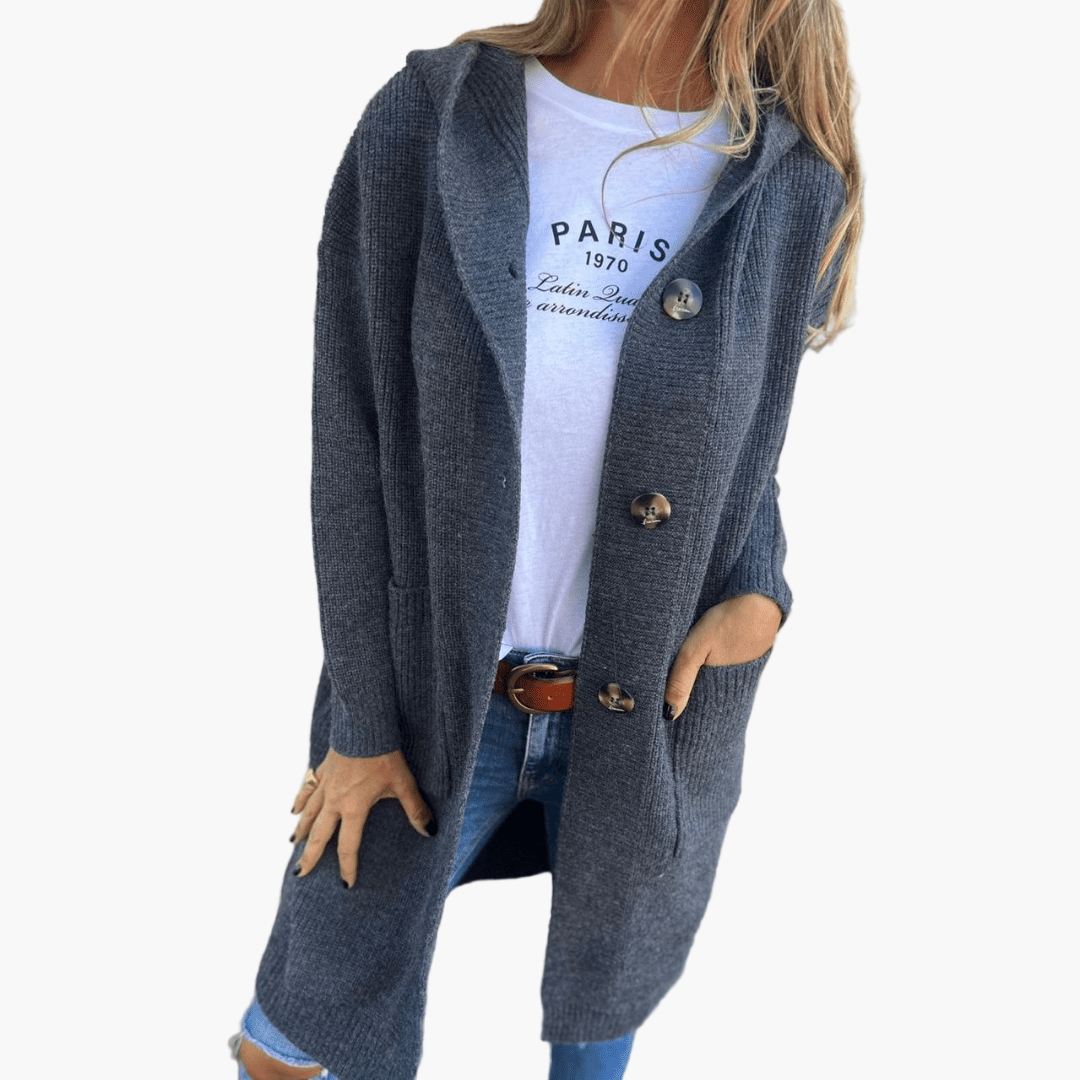 Drune | Strickjacke Lang - Modischer Alltags-Cardigan für Büro und Freizeit