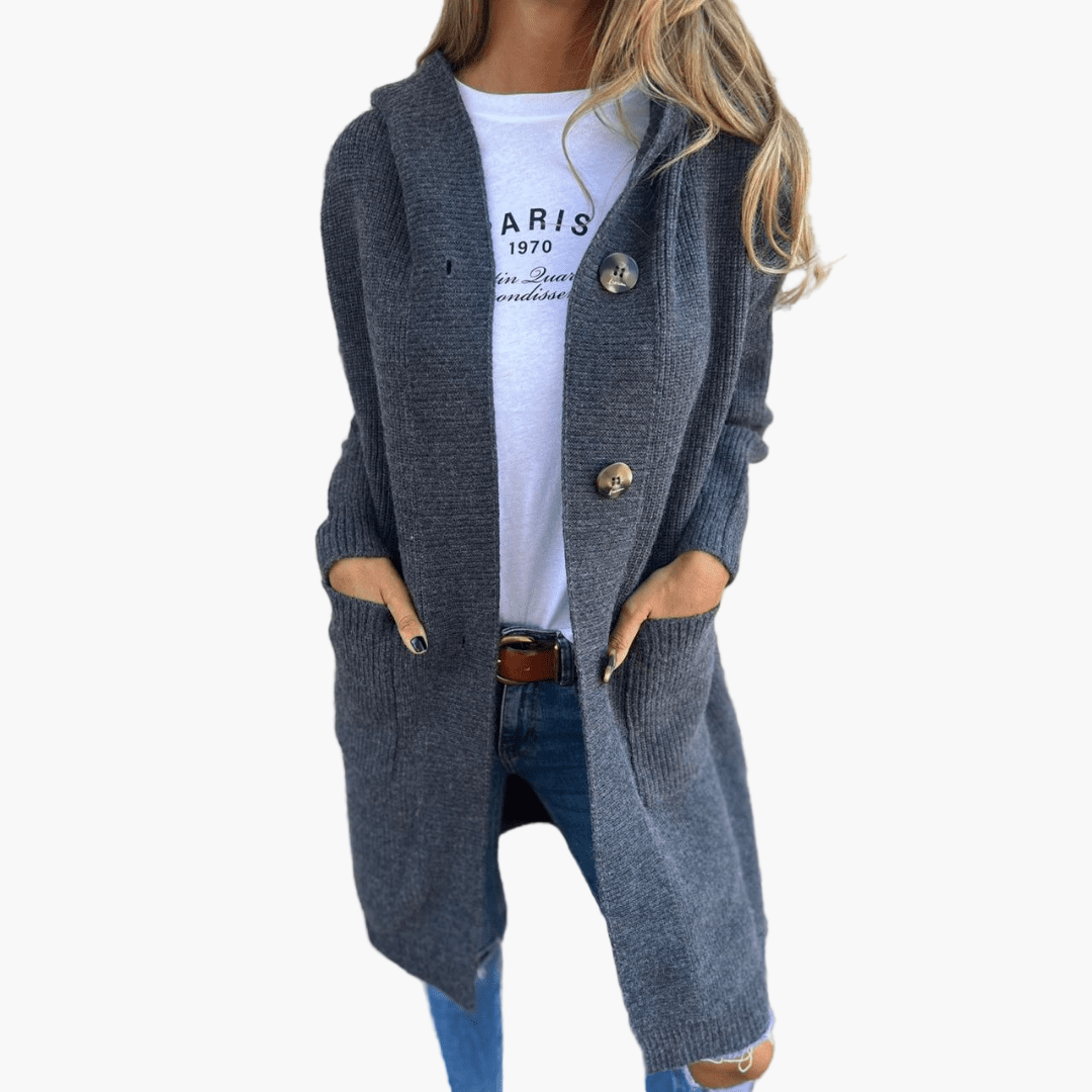 Drune | Strickjacke Lang - Modischer Alltags-Cardigan für Büro und Freizeit