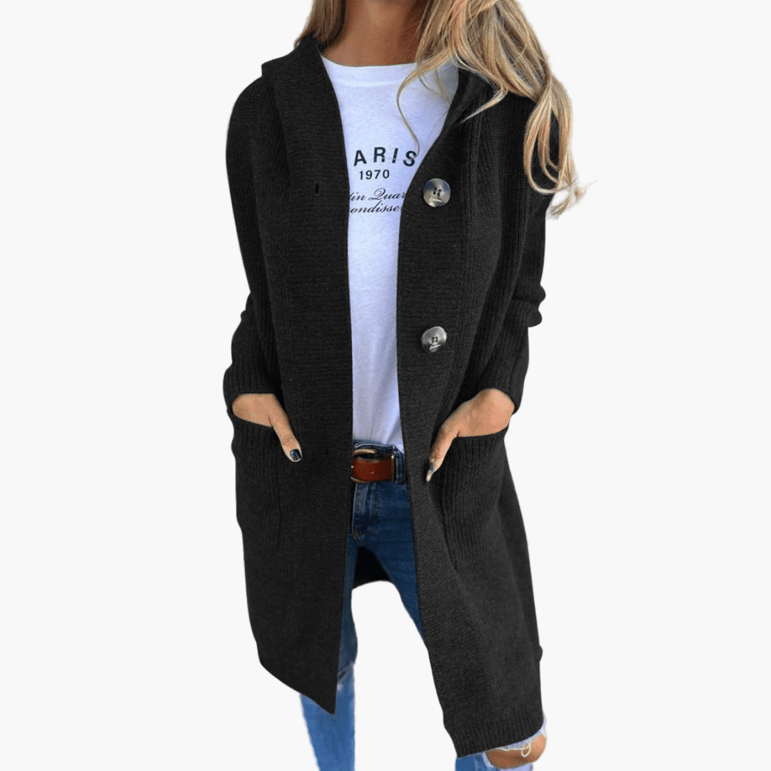 Drune | Strickjacke Lang - Modischer Alltags-Cardigan für Büro und Freizeit