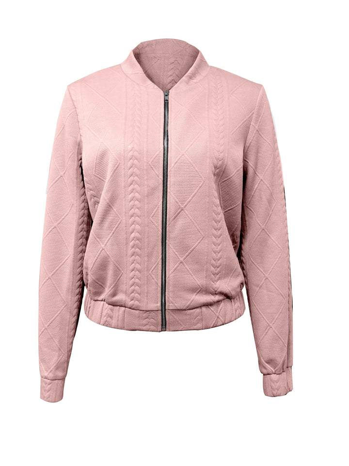 Drune | Lässige Bomberjacke mit einfarbigem Textur