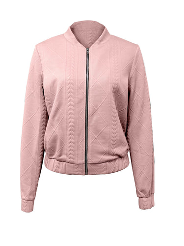 Drune | Lässige Bomberjacke mit einfarbigem Textur