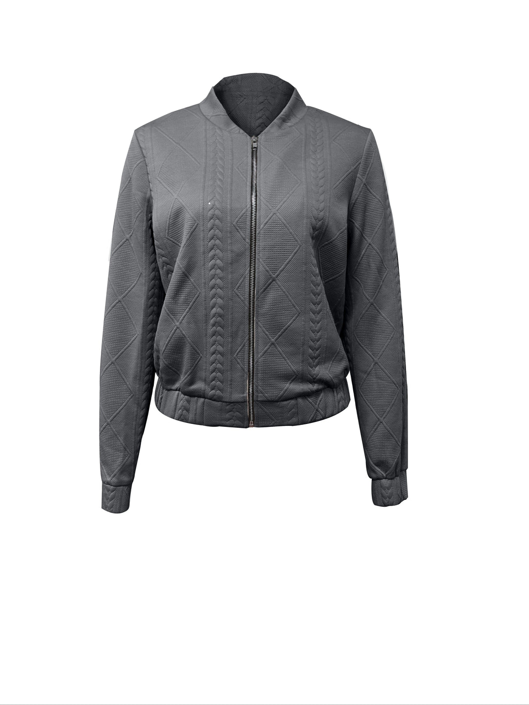 Drune | Lässige Bomberjacke mit einfarbigem Textur