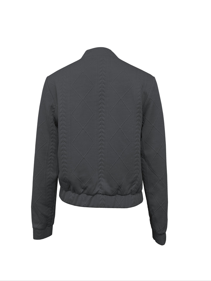 Drune | Lässige Bomberjacke mit einfarbigem Textur