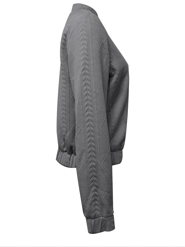 Drune | Lässige Bomberjacke mit einfarbigem Textur