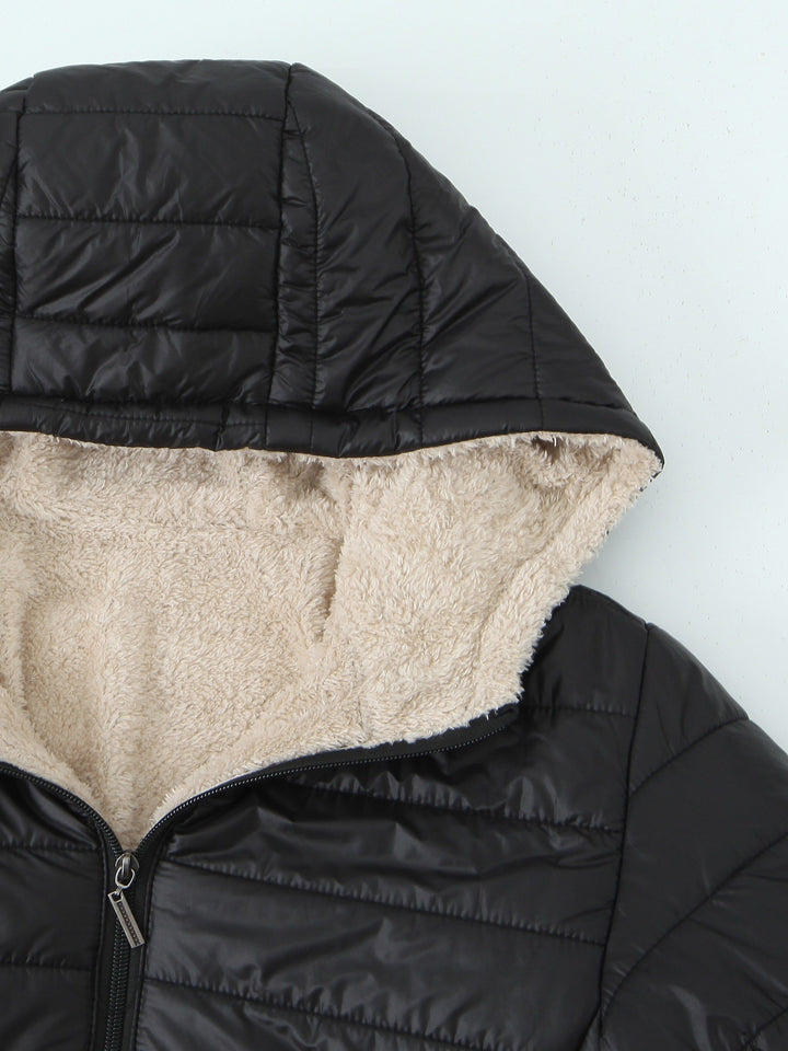 Drune | Gefütterte Damen Kapuzenjacke in einfarbigem Design