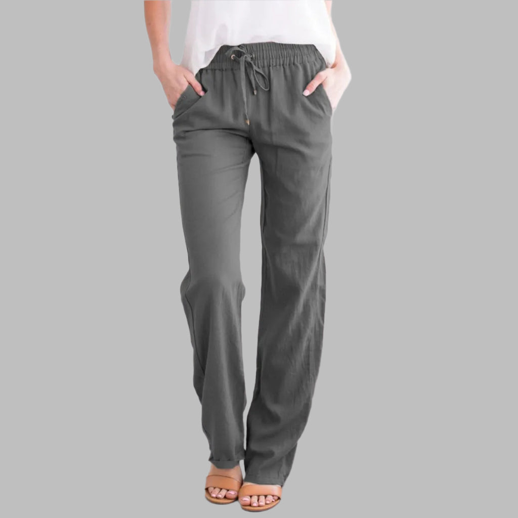 Drune | Luftige Baumwoll Leinen Hose Für Damen
