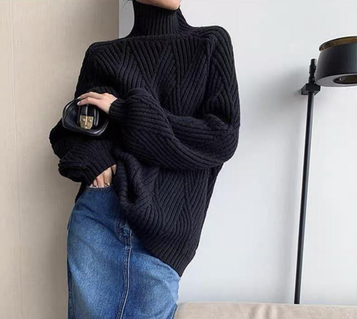 Drune | Comér - Schwarzer Rollkragenpullover