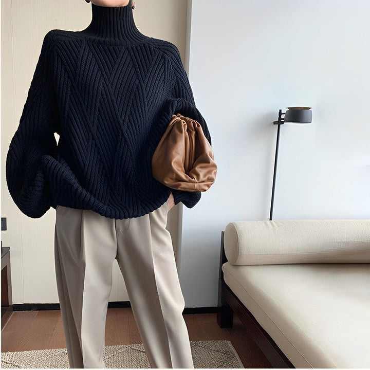 Drune | Comér - Schwarzer Rollkragenpullover