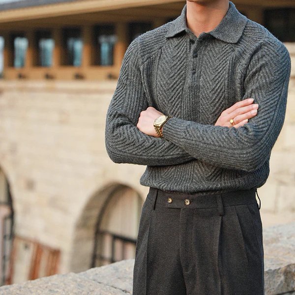 Drune | Strick Pullover für Herren mit Kragen