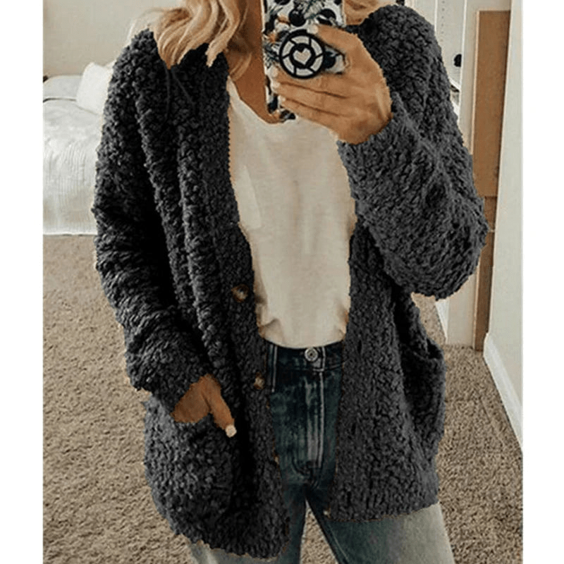 Drune | Weicher Strickjacke Warmer Damenpullover Flauschiges Design