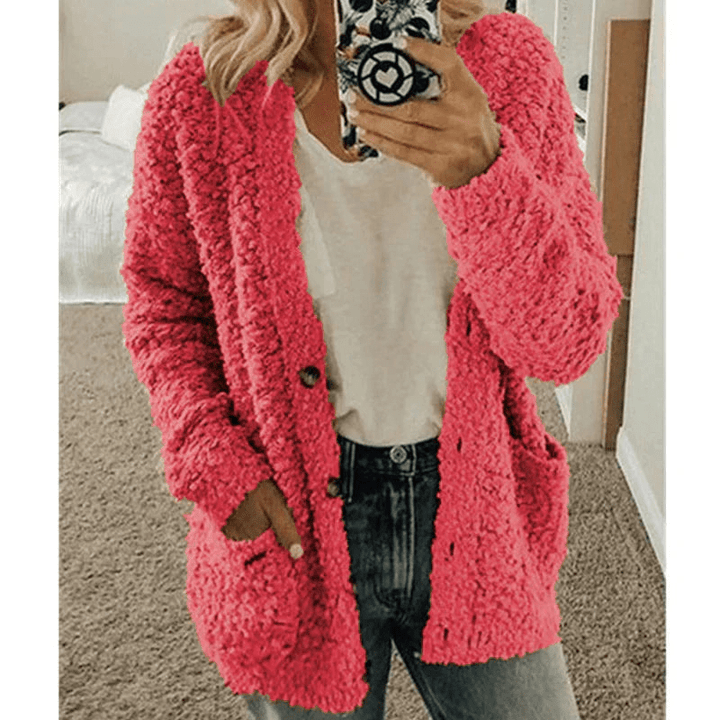 Drune | Weicher Strickjacke Warmer Damenpullover Flauschiges Design