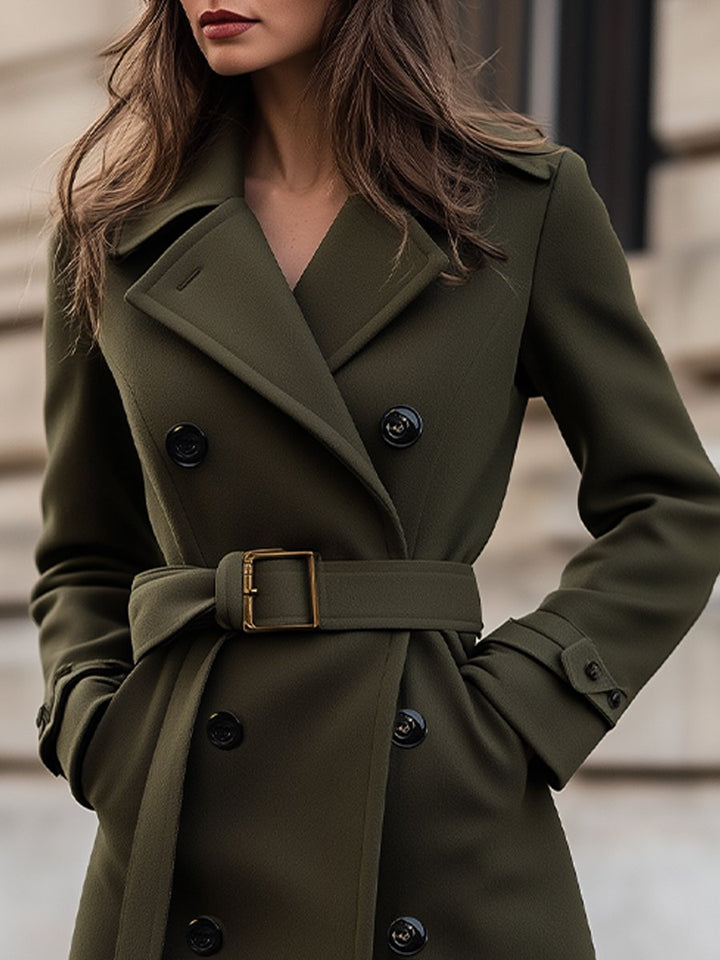 Drune | Damen Doppelt Breasted Lange Mantel
