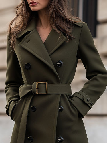 Drune | Damen Doppelt Breasted Lange Mantel