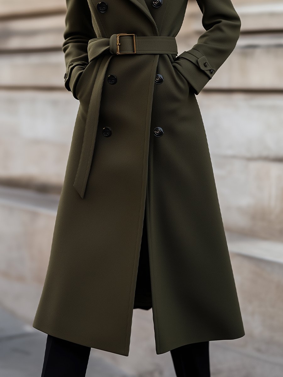 Drune | Damen Doppelt Breasted Lange Mantel