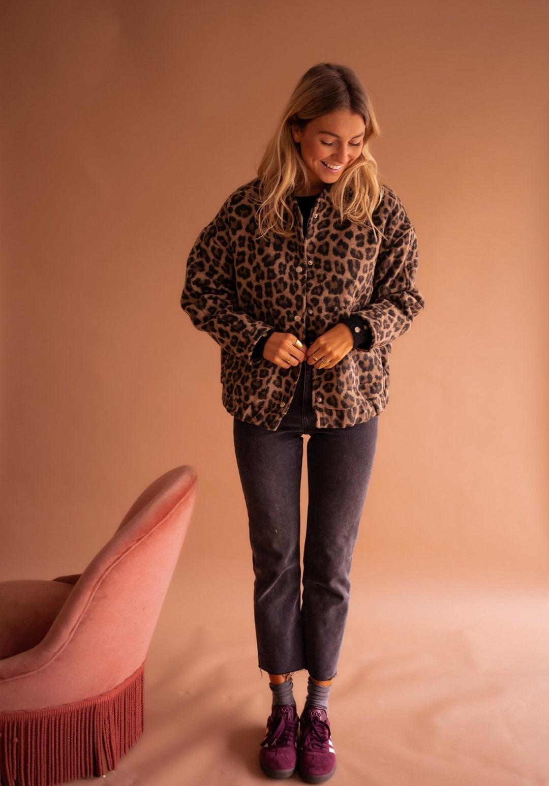 Drune | Oversized und stylische Leopardenfell-Effektjacke