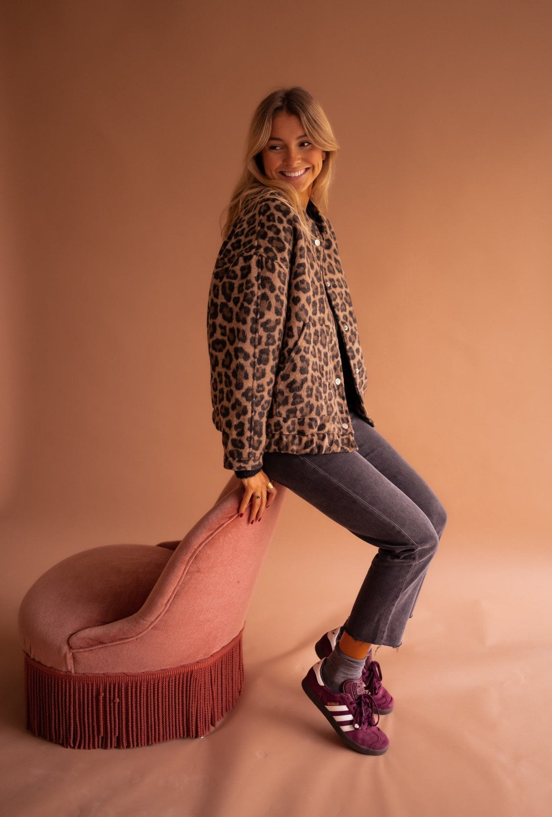 Drune | Oversized und stylische Leopardenfell-Effektjacke