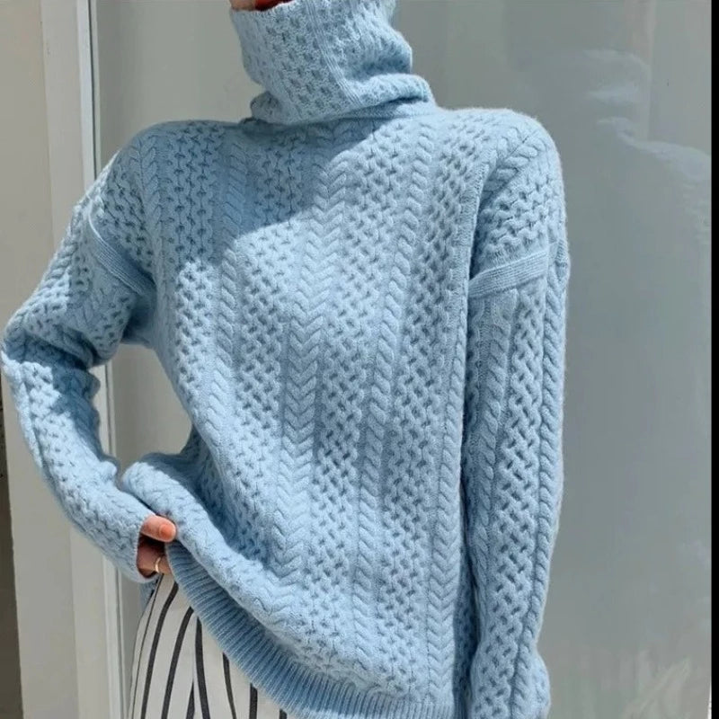 Drune | Luxus Kaschmir Rollkragenpullover mit kariertem Muster