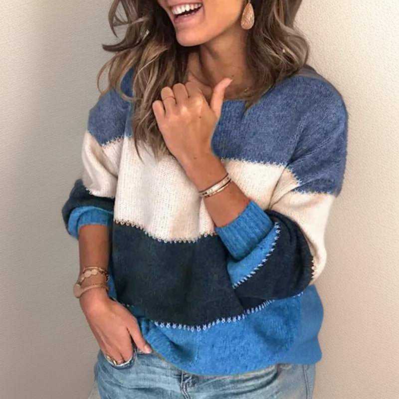 Drune | Luxuriöser gestreifter Komfortpullover