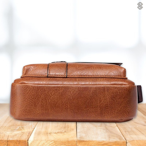 Damen Elegante Leder Schultertasche mit Reißverschluss & Verstellbarem Schulterriemen | Drune