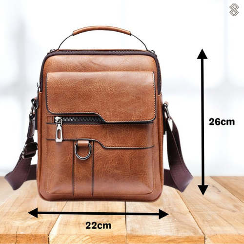 Damen Elegante Leder Schultertasche mit Reißverschluss & Verstellbarem Schulterriemen | Drune