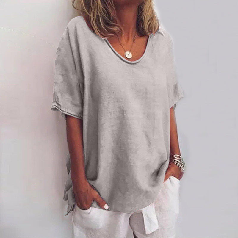 Drune | Damen Rundhals-Shirt Unifarben