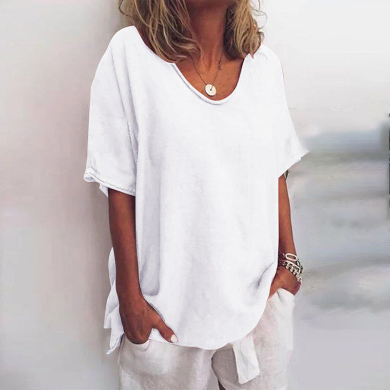 Drune | Damen Rundhals-Shirt Unifarben