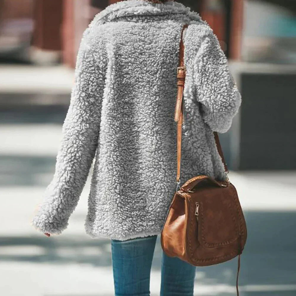 Drune | Damen Gemütliche Teddy Winterjacke