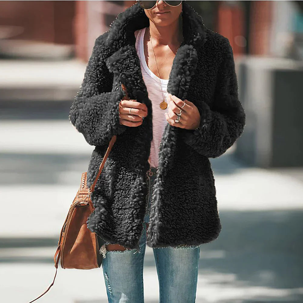 Drune | Damen Gemütliche Teddy Winterjacke