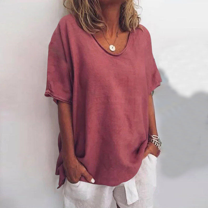 Drune | Damen Rundhals-Shirt Unifarben