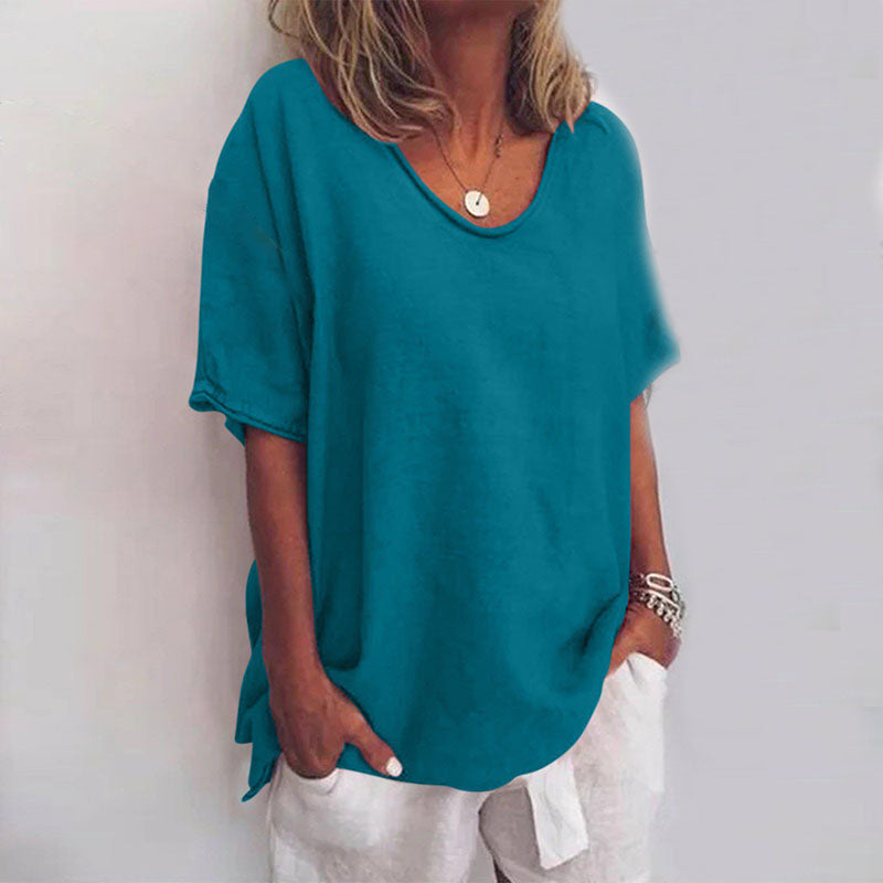 Drune | Damen Rundhals-Shirt Unifarben