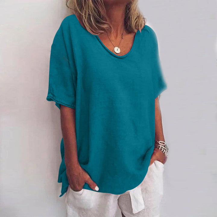 Drune | Damen Rundhals-Shirt Unifarben