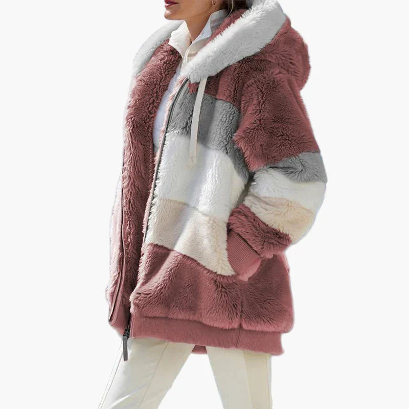 Drune | Winter Kapuzenjacke im Streifen-Design - Modische Freizeitjacke für kalte Tage